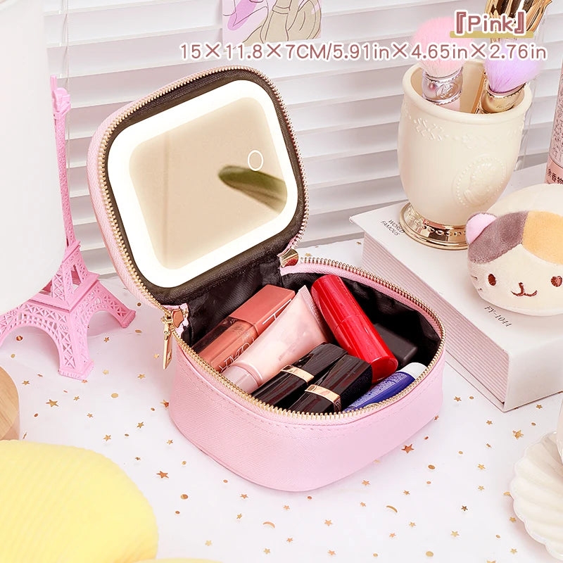 neceser de maquillaje LED con luces y espejo