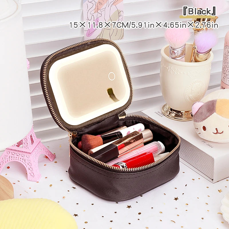 neceser de maquillaje LED con luces y espejo