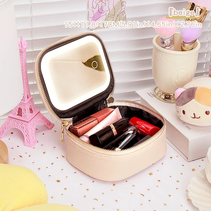 neceser de maquillaje LED con luces y espejo